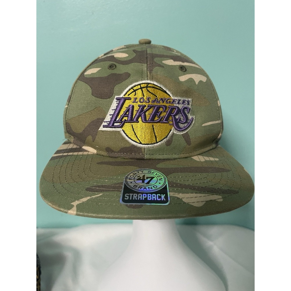 '47 Los Angeles Lakers Camo Adjustable Strap Hat Cap
